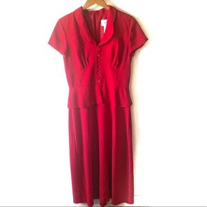 Vintage Danny & Nicole red peplum look dress